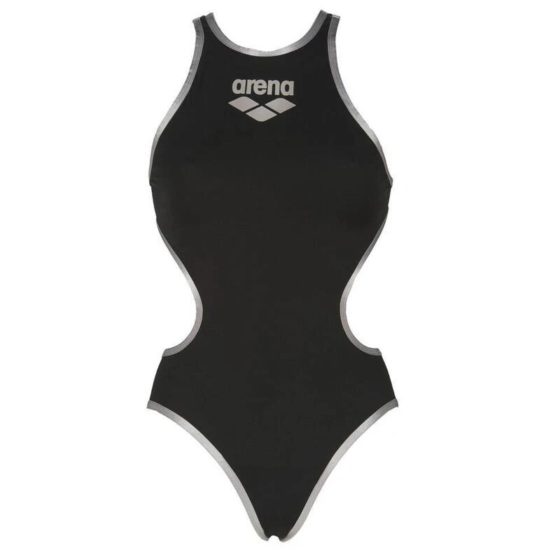 Arena Women's One Big Logo Swimsuit - Zwart / Zilver 2 Arena Women's One Big Logo Swimsuit - Zwart / Zilver - Afbeelding 2