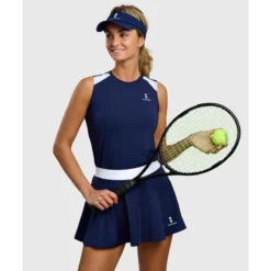 Performance Tennis/Padel Tank-Top Dames Marineblauw