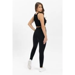 Premium Seamless Rib Legging Elegant - Zwart - Sportlegging Dames High Waist