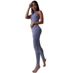 Set Legging + Top Naadloze Hoge Taille Dames Stone