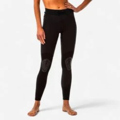 Uv-werende Legging Voor Surfen Dames 900 Neopreen Patches Zwart